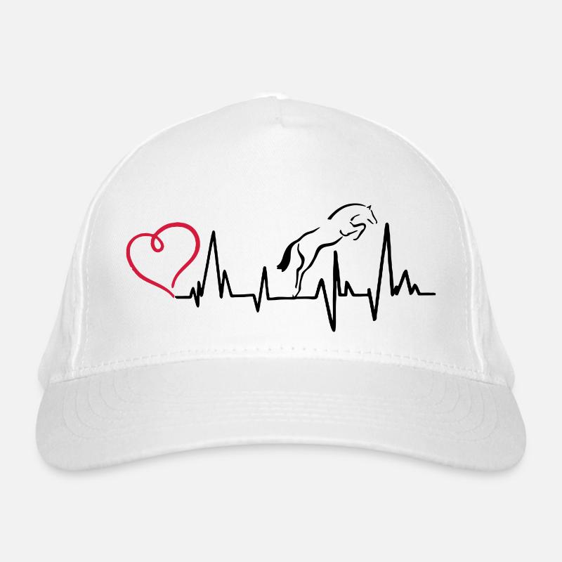 Heartbeat Herzschlag Springpferd Bio-Baseballkappe