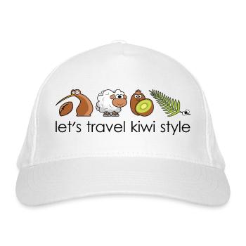 Dessins animés d'icônes de Nouvelle-Zélande - Casquette classique bio - blanc - Devant