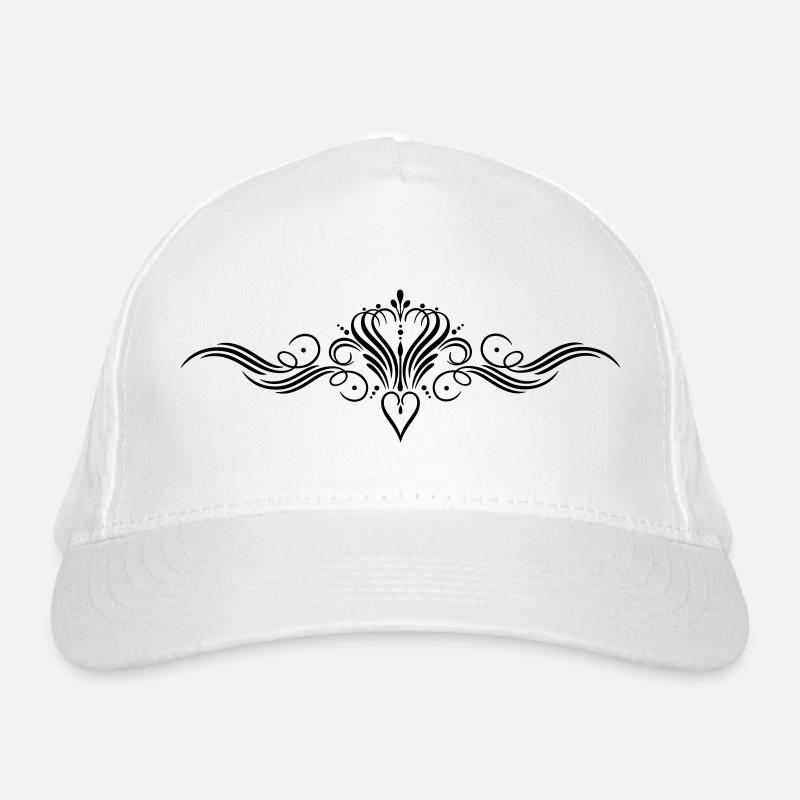 Filigree calligraphy heart with crown Organic Baseball Cap