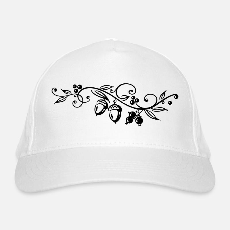 Vrille avec des glands, des feuilles de chêne Casquette classique bio