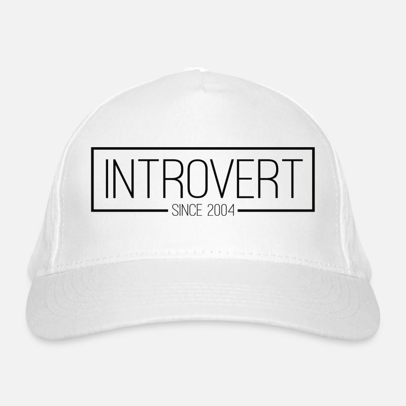 Introvert since 2004 black - Organic Baseball Cap - white