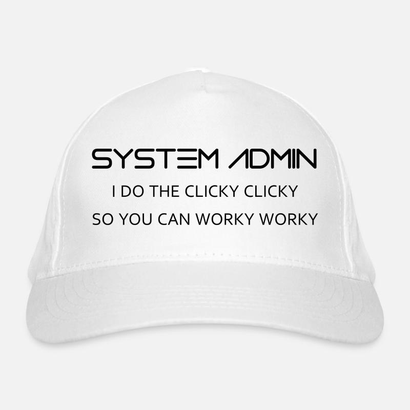 Systemadministratoren machen clicky clicky in schwarz Bio-Baseballkappe