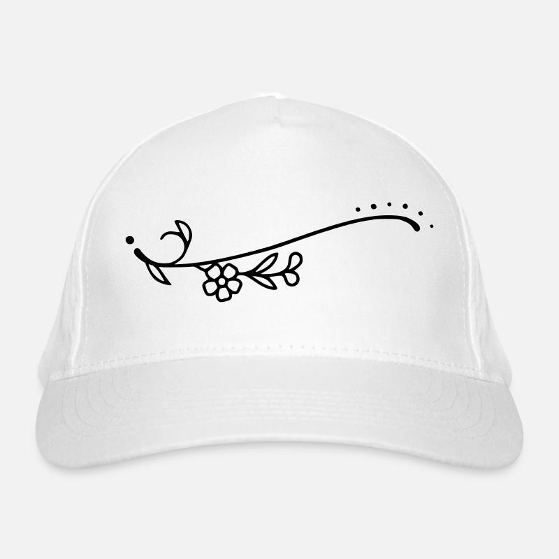 Curved Line Flowers Organic Baseball Cap