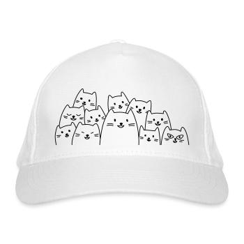 Un groupe de chats fous - Casquette classique bio - blanc - Devant