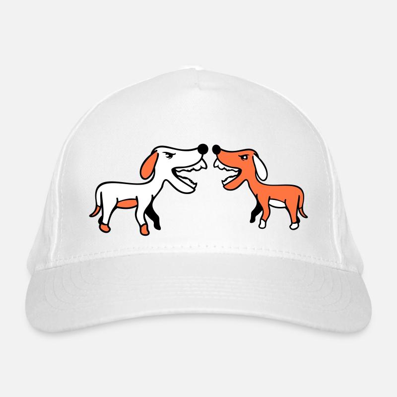 2 dogs bark loudly at Nasty Fight Biting Team Organic Baseball Cap