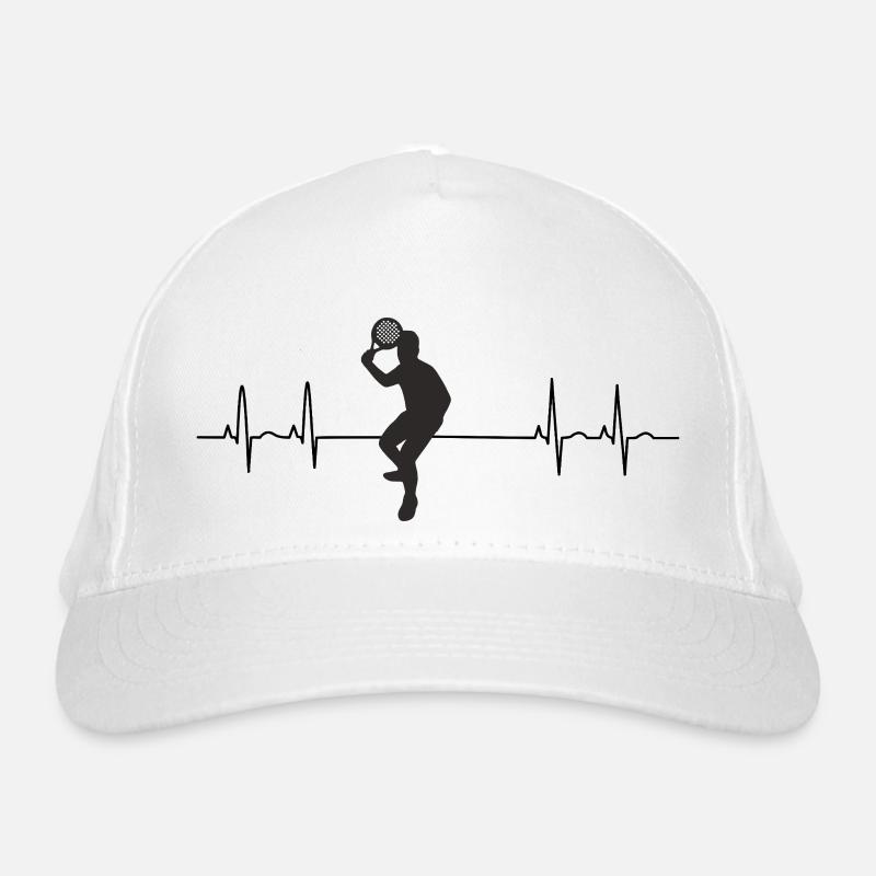Heartbeat Padel Silhouette Heart RhythmCardiogram Organic Baseball Cap