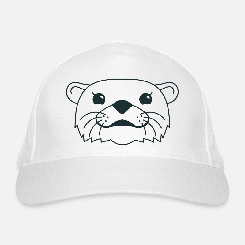 Black and white shape otter face Organic Baseball Cap
