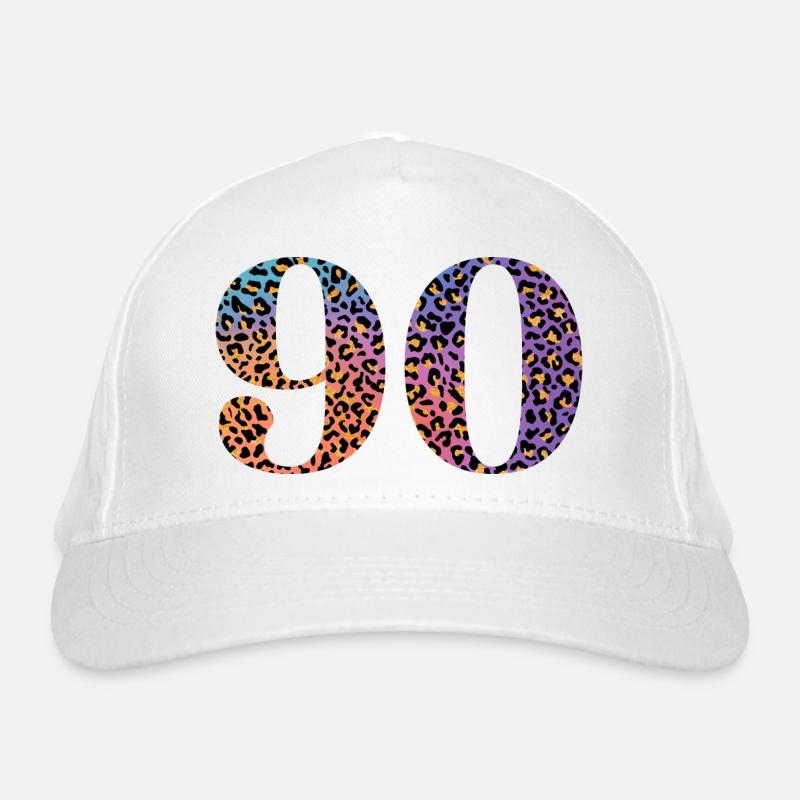 90th Birthday Leopard Organic Baseball Cap