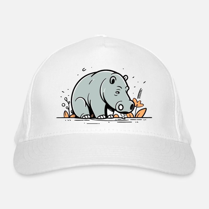 Nilpferd niedlich Comic Bio-Baseballkappe