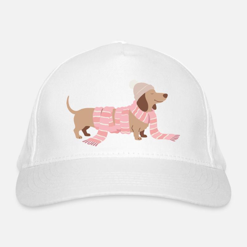 Illustration du teckel d’hiver Casquette classique bio