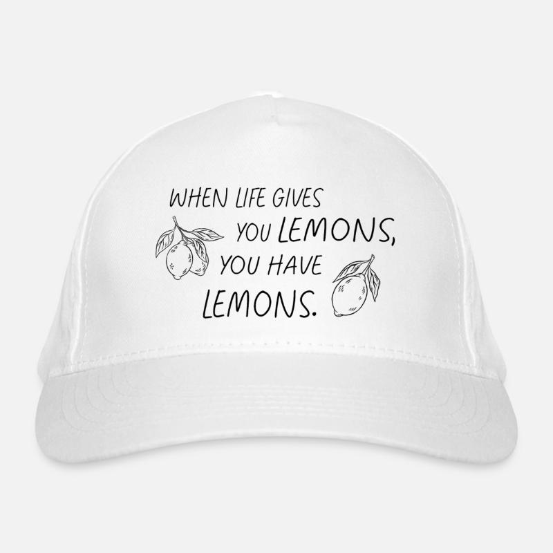 When Life Gives You Lemons Statement - Bio-Baseballkappe - Weiß
