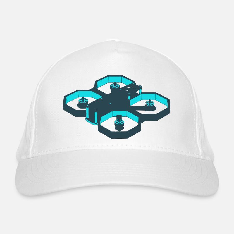 Drone Quadcopter FPV Racing Drone Pilot - Organic Baseball Cap - white