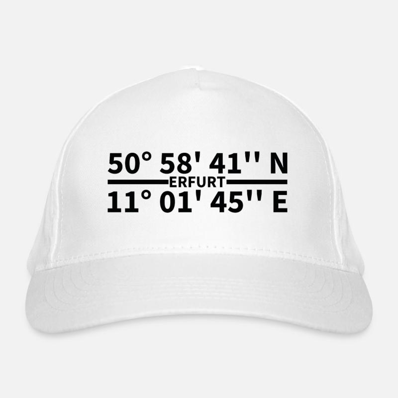 Erfurt coordinates Organic Baseball Cap