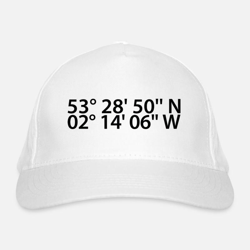 Manchester coordinates Organic Baseball Cap
