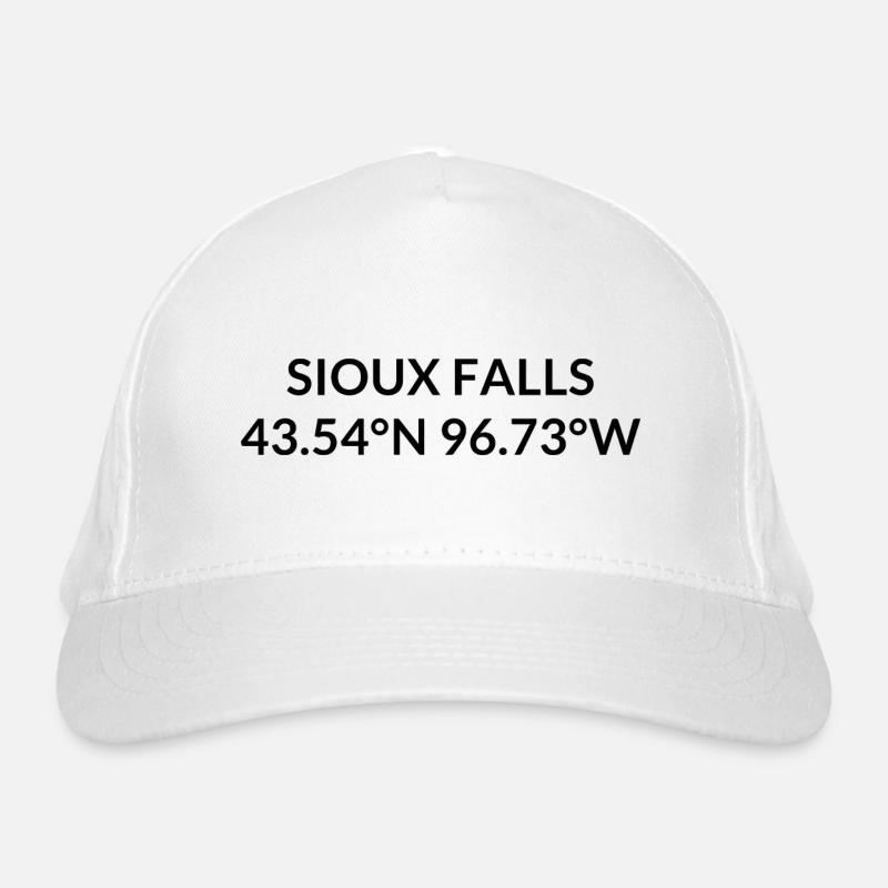 Sioux Falls, South Dakota, USA Coordinates Organic Baseball Cap