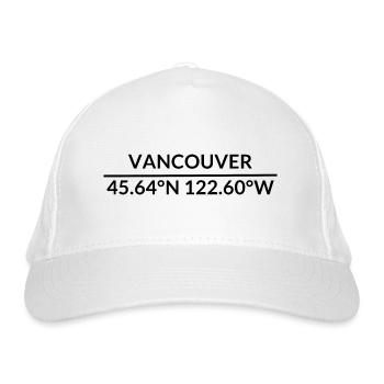 Vancouver Washington USA Koordinaten - Bio-Baseballkappe - Weiß - Vorne