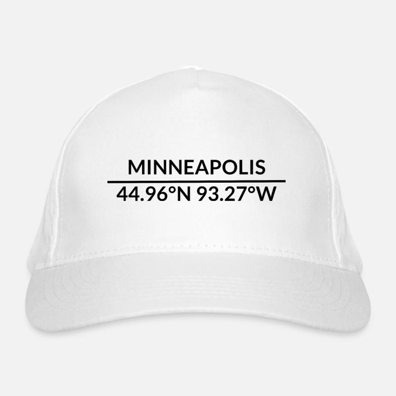 Minneapolis, Minnesota, USA Coordinates Organic Baseball Cap