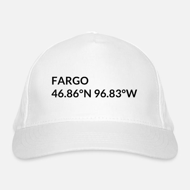 Fargo, North Dakota, USA Coordinates Organic Baseball Cap