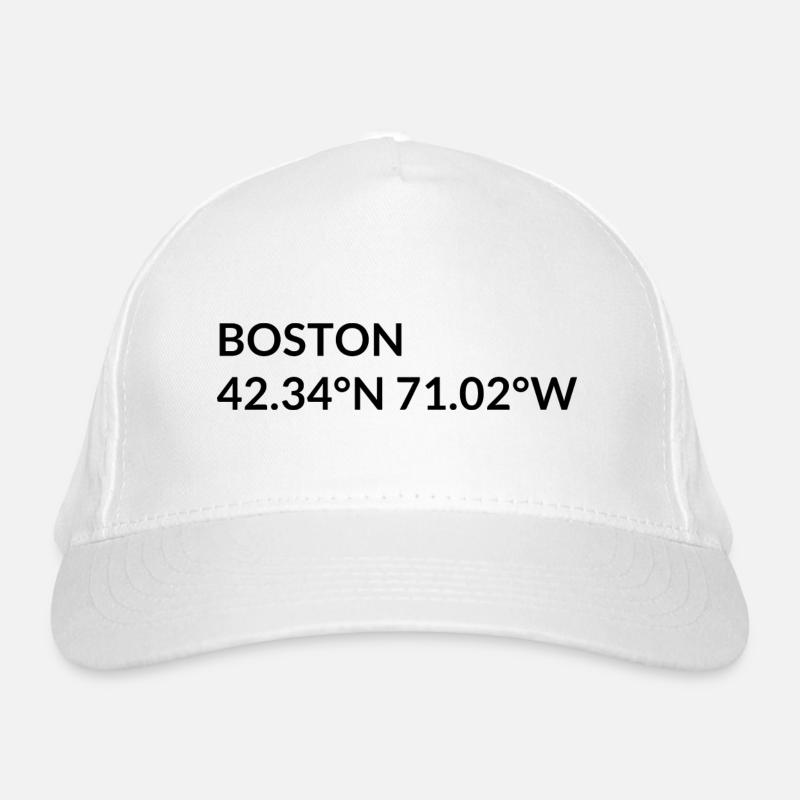 Boston, Massachusetts, USA Coordinates Organic Baseball Cap