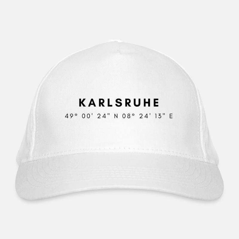 Karlsruhe coordinates Organic Baseball Cap