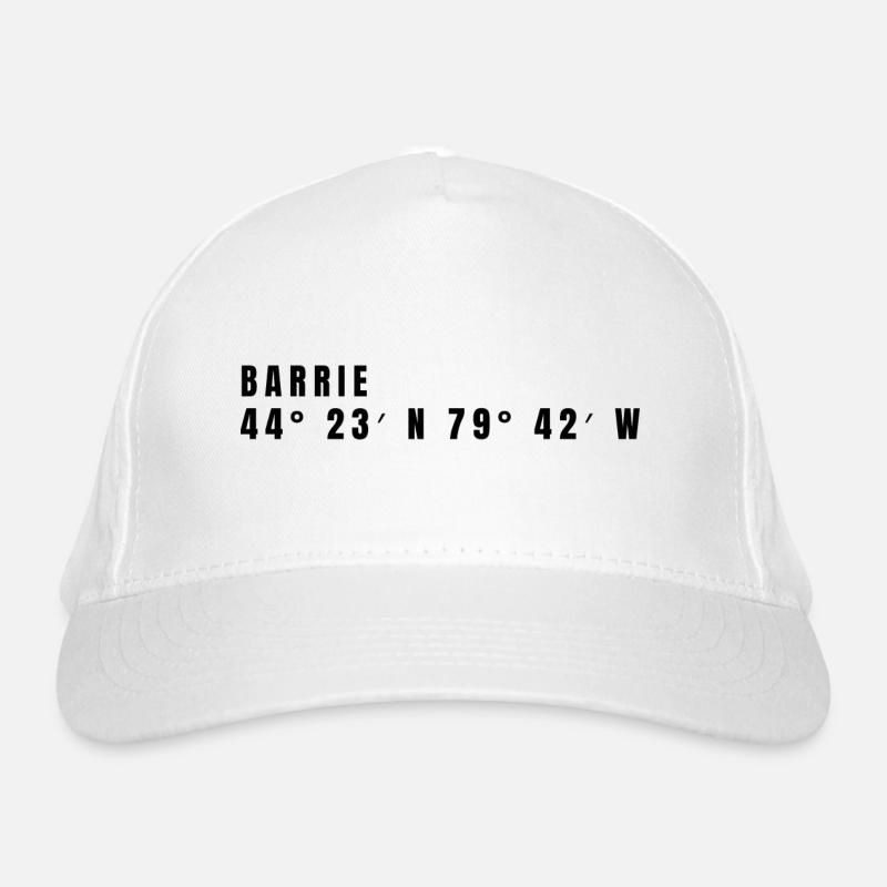 Barrie, Canada Coordinates Organic Baseball Cap