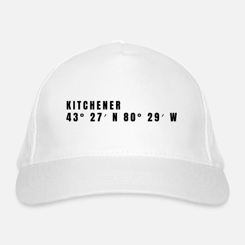Kitchener, Canada Coordinates Organic Baseball Cap