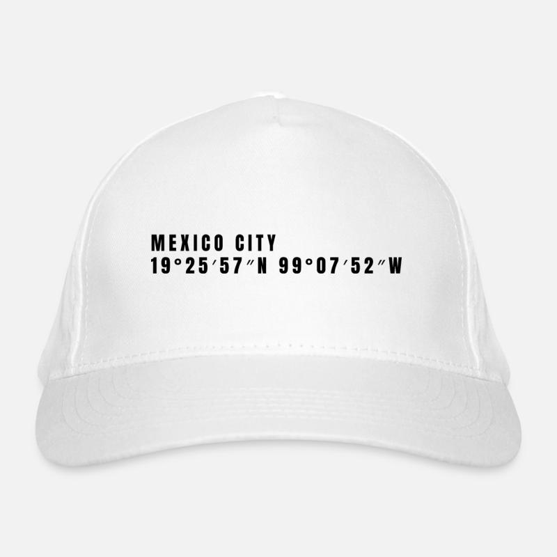 Mexico City Mexico Coordinates Organic Baseball Cap