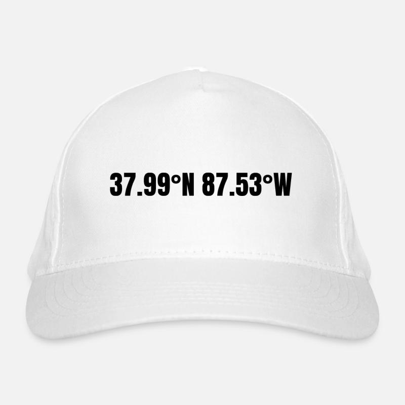 Evansville, Indiana, USA Coordinates Organic Baseball Cap