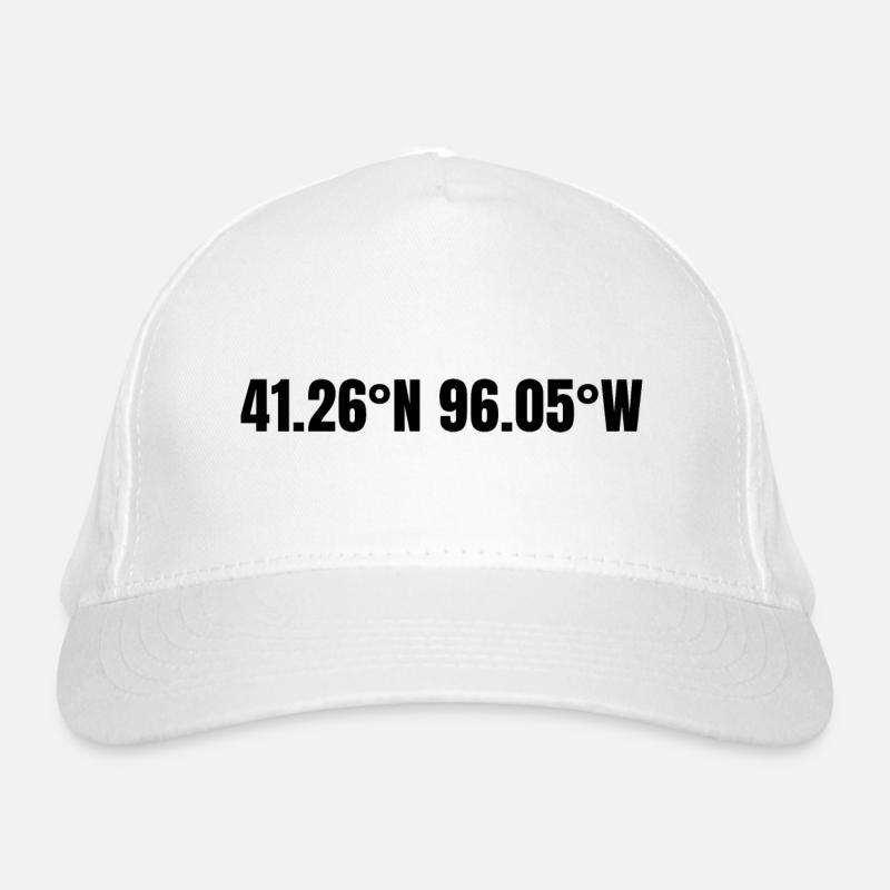 Omaha, Nebraska, USA Coordinates Organic Baseball Cap