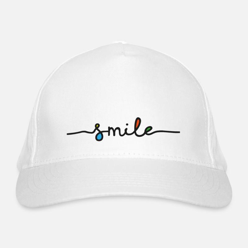 Smile Font Organic Baseball Cap