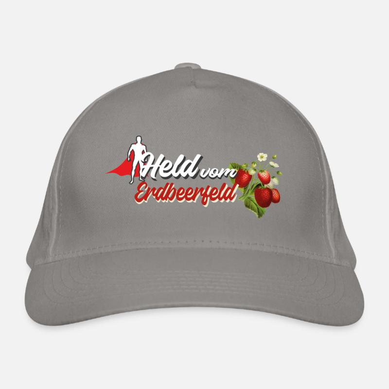 Held vom Erdbeerfeld - Beeren Früchte Spruch Bio-Baseballkappe
