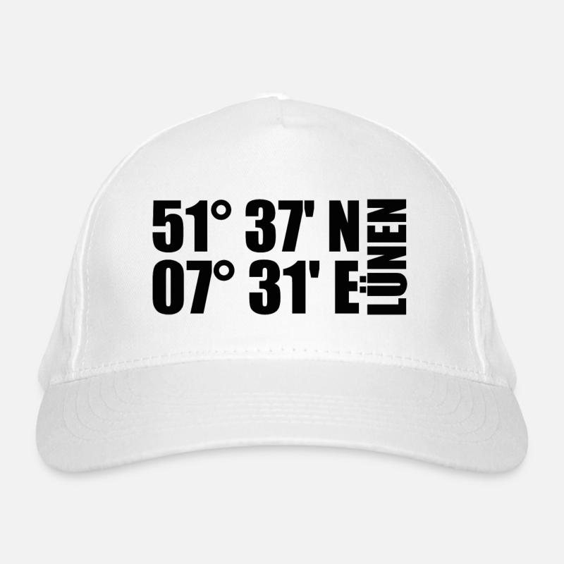 Lünen coordinates Organic Baseball Cap