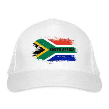 Südafrika Flagge / Geschenk Kapstadt Johannesburg - Bio-Baseballkappe - Weiß - Vorne