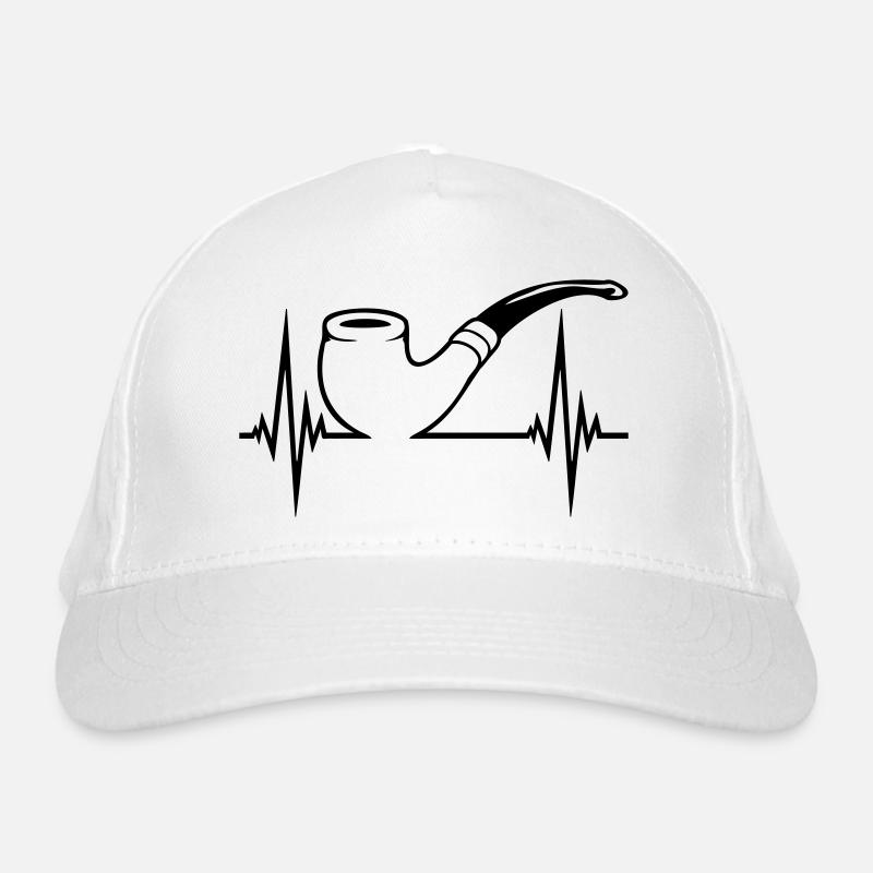 Tobacco Pipe Pulse Heartbeat Organic Baseball Cap