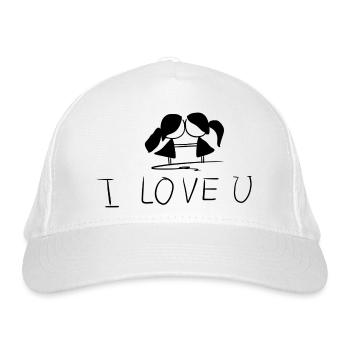 couple lesbien je t’aime - Casquette classique bio - blanc - Devant