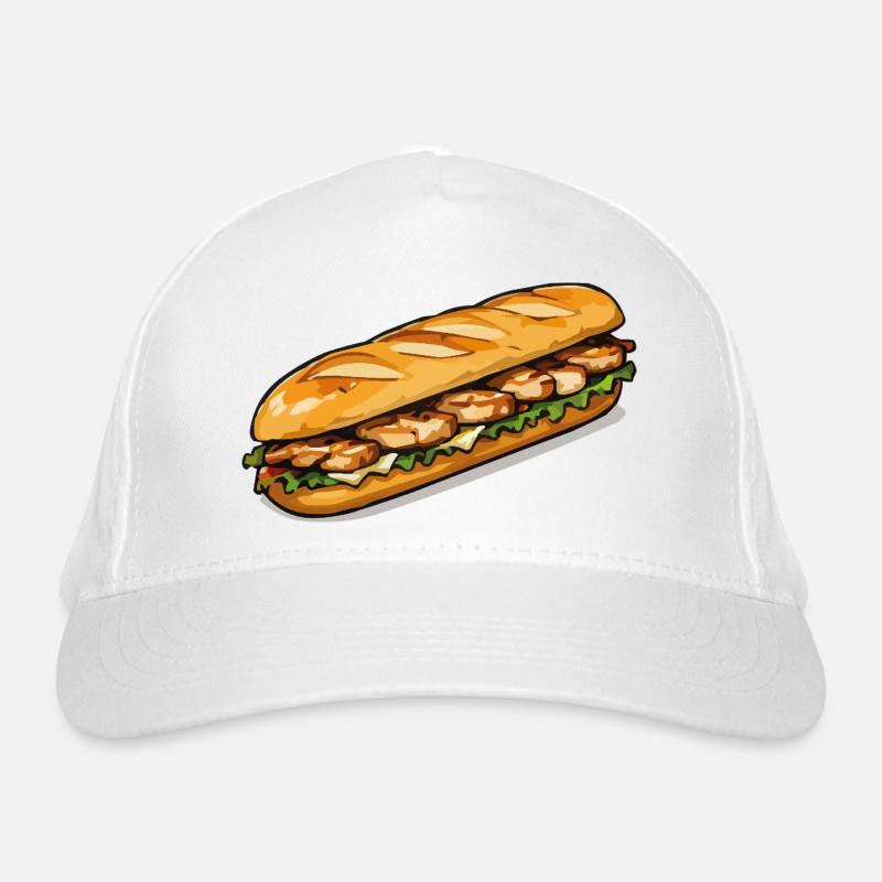 Gegrilltes Hähnchen Sub Kunst Bio-Baseballkappe