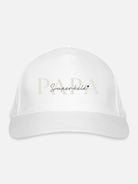 Papa Geschenk für Väter Superheld - Bio-Baseballkappe - Weiß