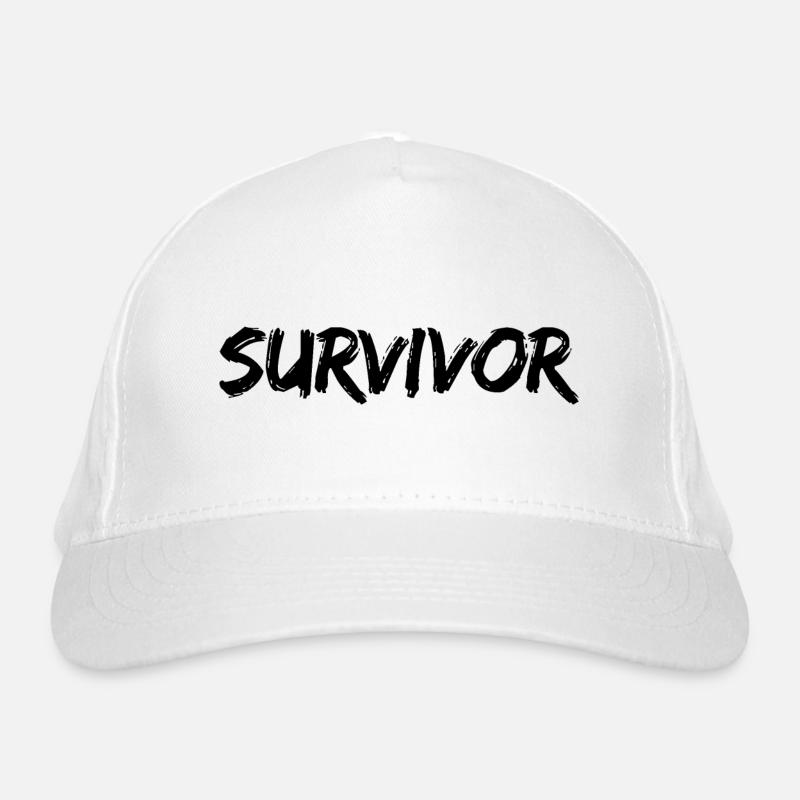 "Survivor" Schwarze Pinselschrift Bio-Baseballkappe