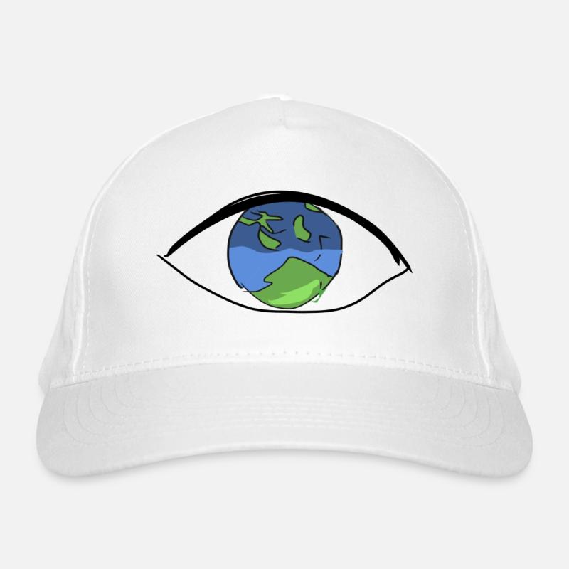 earth climate protection climate eye world open Organic Baseball Cap