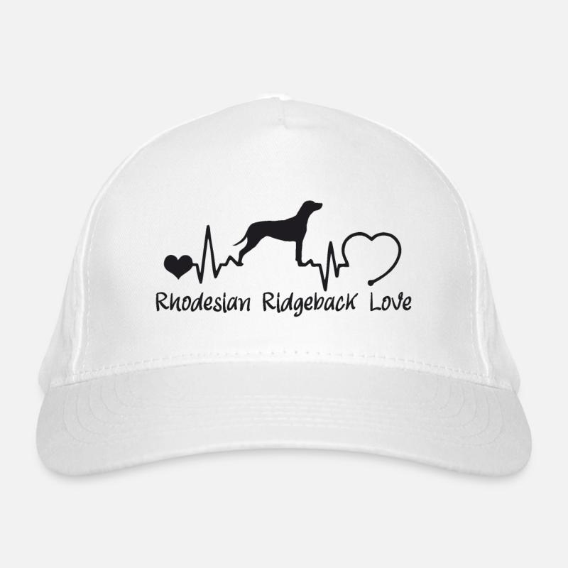 Rhodesian Ridgeback mit Herzschlag Bio-Baseballkappe