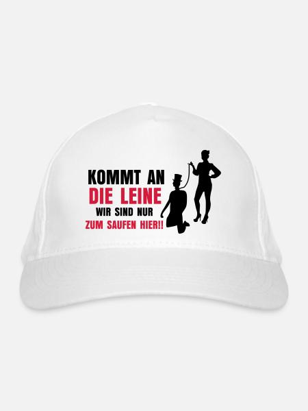 ... KOMMT AN DIE LEINE - Bio-Baseballkappe - Weiß - Vorne