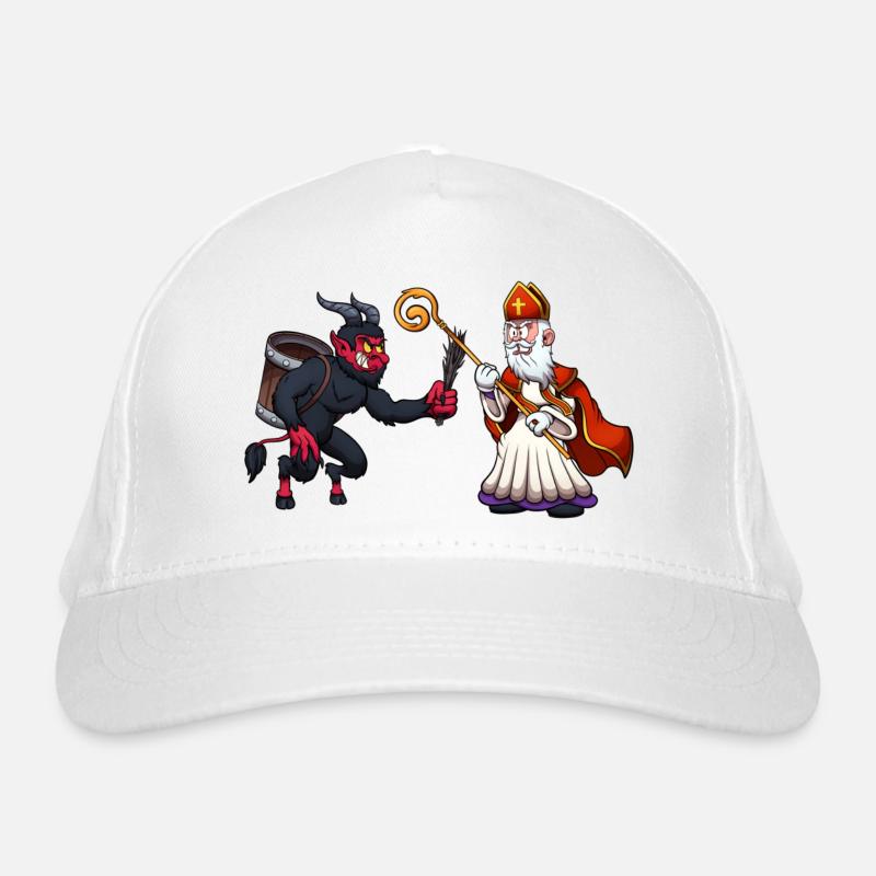 Saint Nicholas VS Krampus Organic Baseball Cap