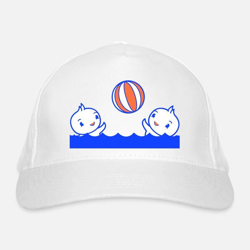2 canards balle jouer piscine eau mer vacances Casquette classique bio