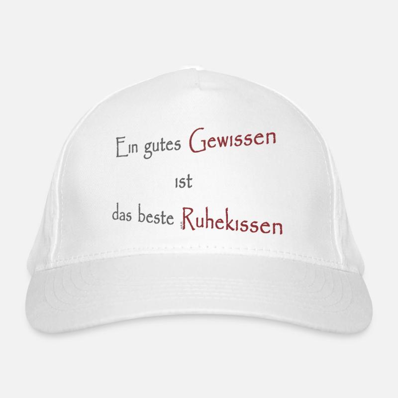 A good conscience is the best pillow for rest - Organic Baseball Cap - white
