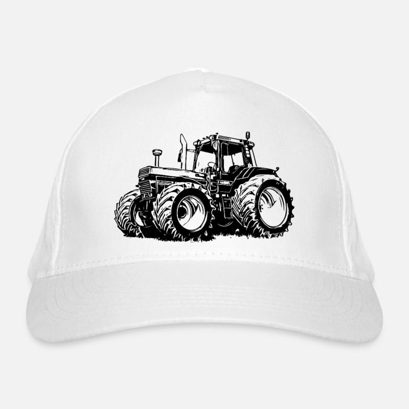 Powerful tractor silhouette Organic Baseball Cap