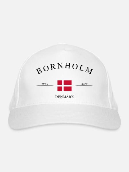 Bornholm Dänemark – Urlaub Souvenir & Geschenk - Bio-Baseballkappe - Weiß