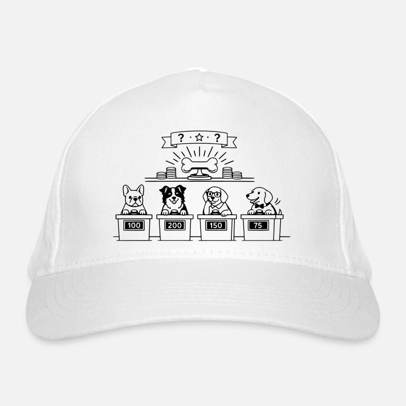 Quiz Dog Line Art Organic Baseball Cap