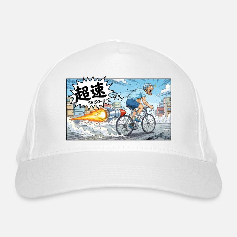Cycliste à hypervitesse avec explosion de fusée Casquette classique bio