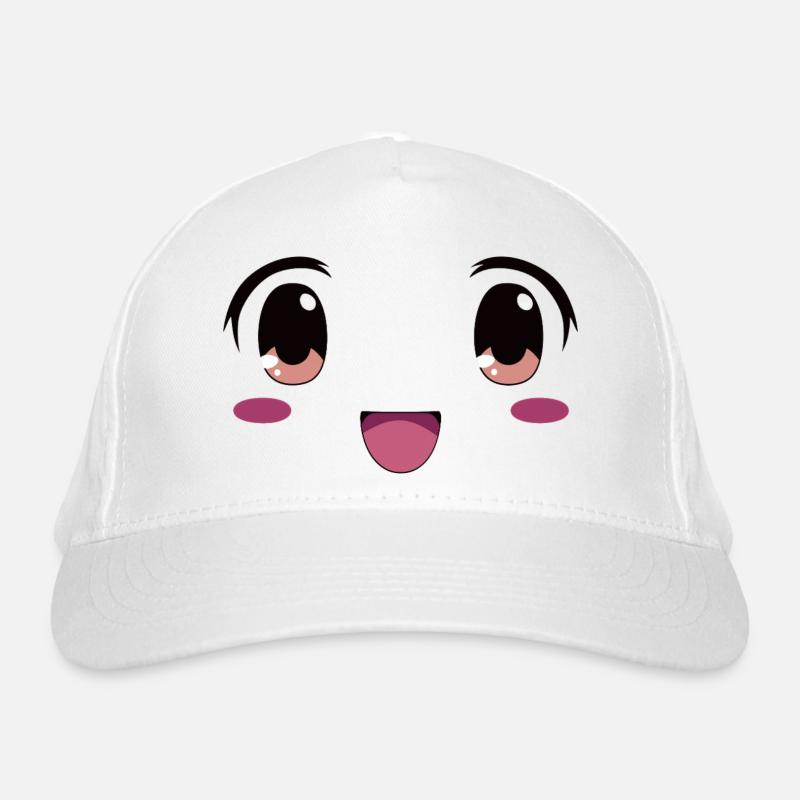 Süßes Gesicht im Kawaii-Manga-Stil Bio-Baseballkappe