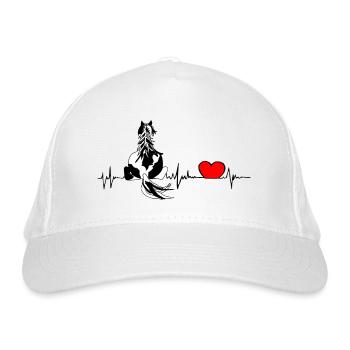 Heartbeat Horse Design - Heart Rate Tinker - Organic Baseball Cap - white - Front